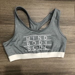 Mind Body Soul Gray Sports Bra